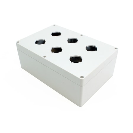 Hammond 6 hole, 30.5mm, Pushbutton Enclosureosure, Polycarbonate 1554VA 1554PB6A
